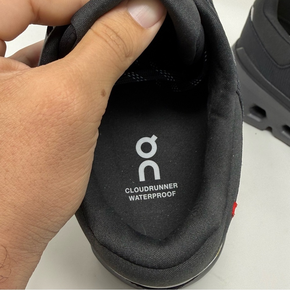 On Cloudrunner Waterproof Black Running Shoes Men… - image 9